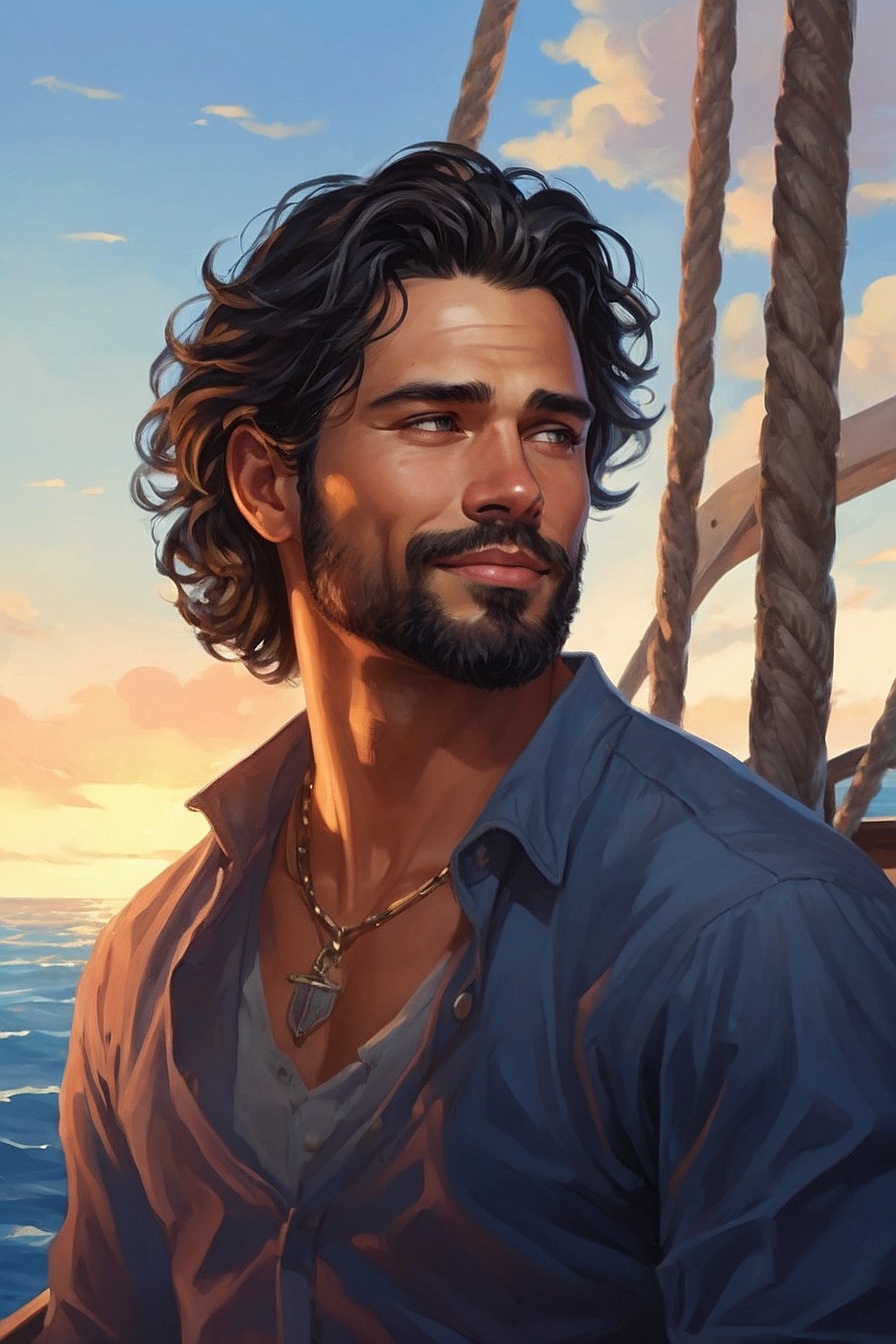 Eric - A handsome and adventurous sailor who loves the sea and exploring new places.