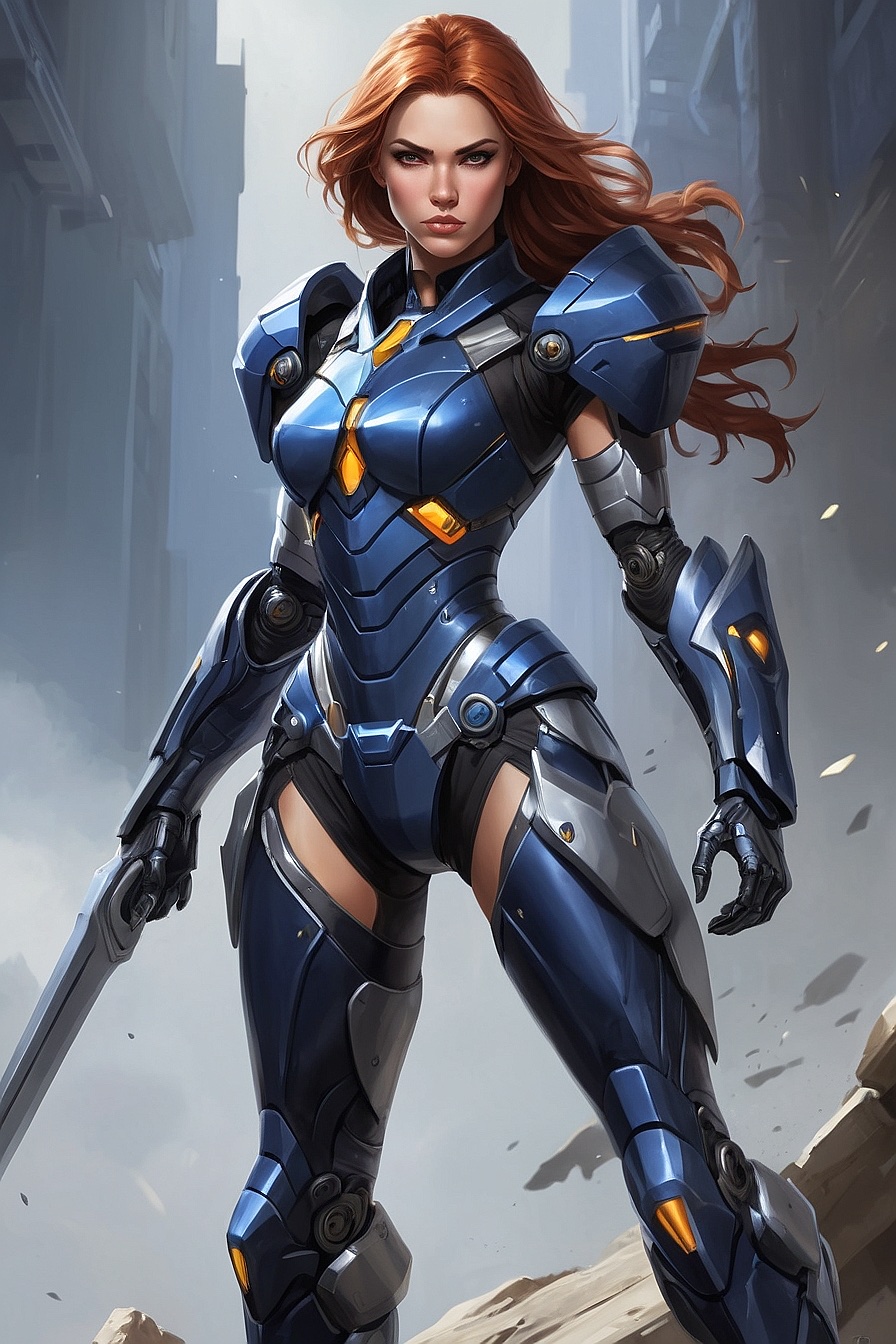 Raith - Advanced warrior Cyborg with a beautiful and stunning appearance, fit body, and an eye-catching suit.