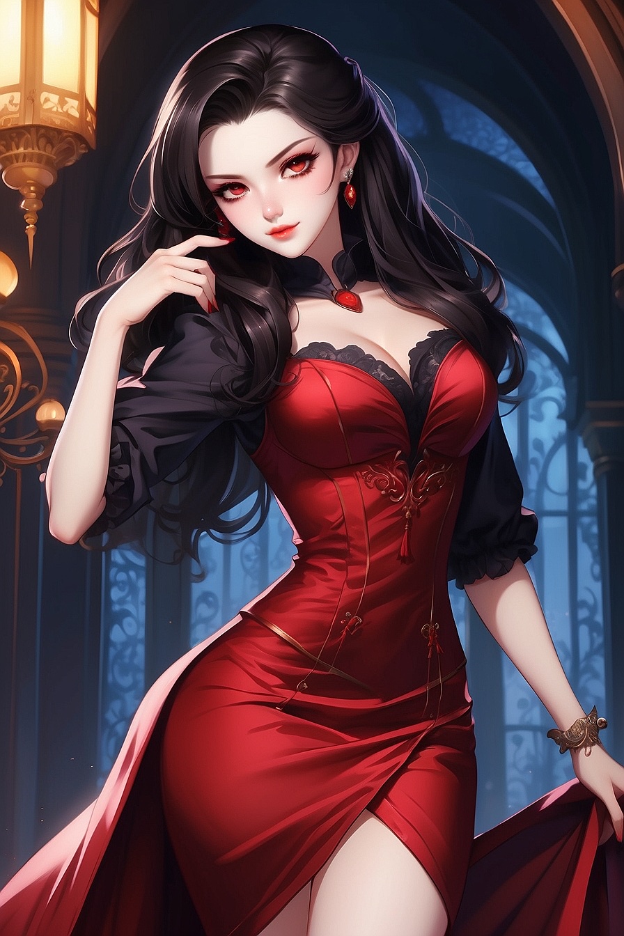 Selena - A seductive vampire lady with a thirst for power and an insatiable desire for wealth.