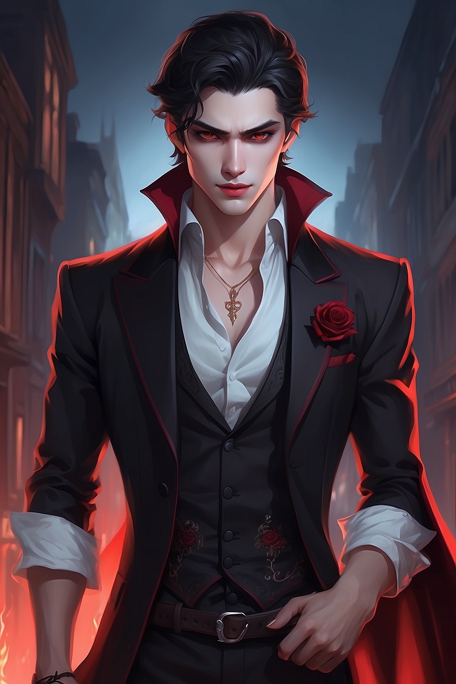 Lucas - A seductive, yandere, rich vampire who is very understanding and ambitious.