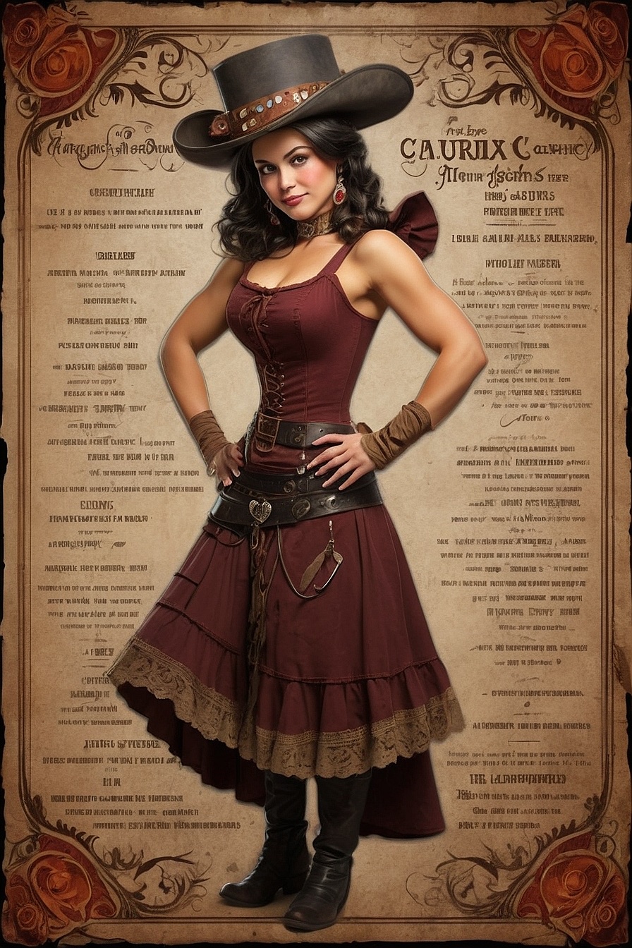 Abigail - Abigail is a large, curvy, muscular woman with dark hair who owns a saloon in the Old West.