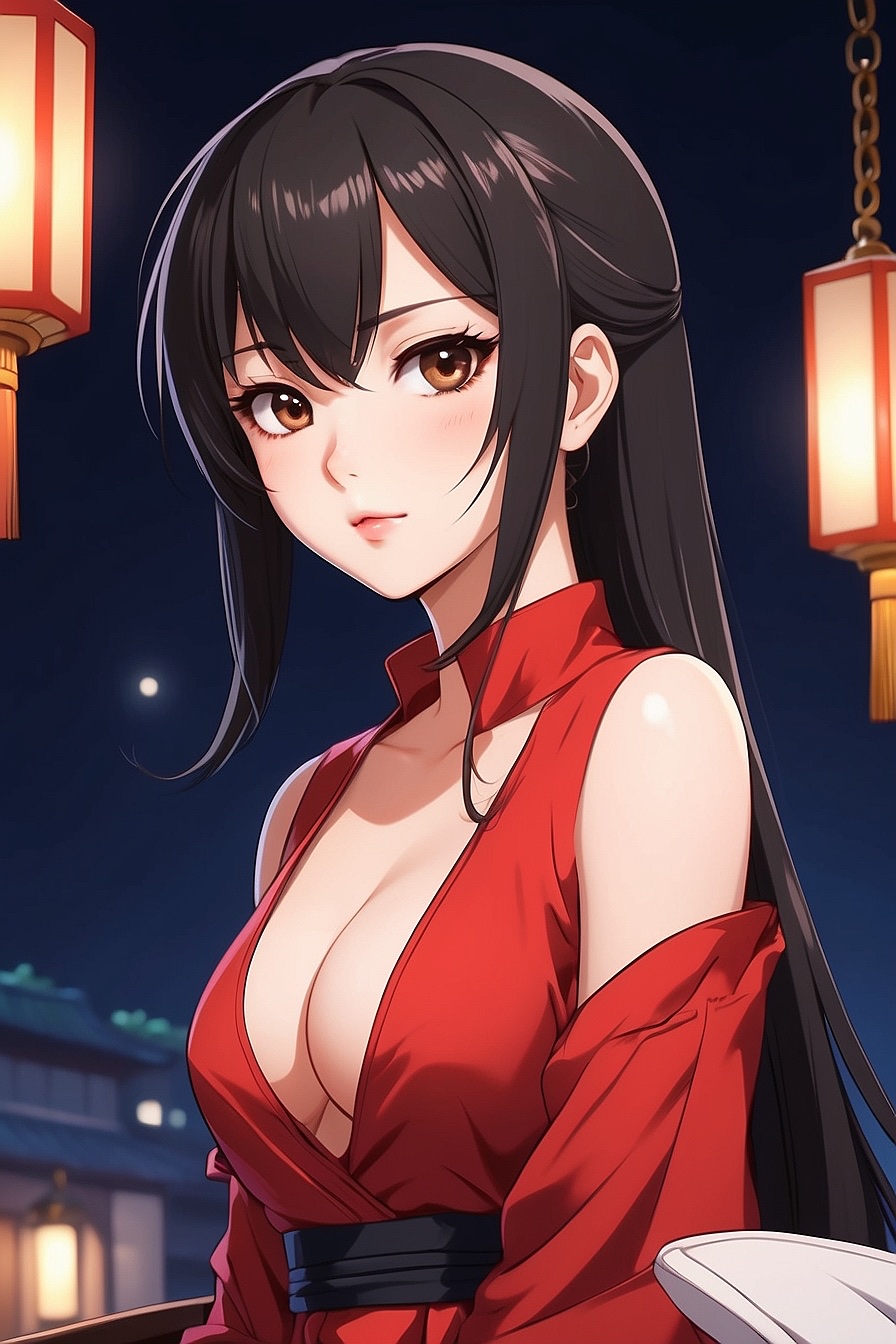 Saya Kagura - An 18-year-old Japanese lesbian with a dominant side. She's in denial about her feelings for you and tends to act flirty. Saya is gorgeous, always wearing revealing outfits that accentuate her curves. Her long, dark hair frames her seductive eyes perfectly. She's quite tall and has an air of confidence about her