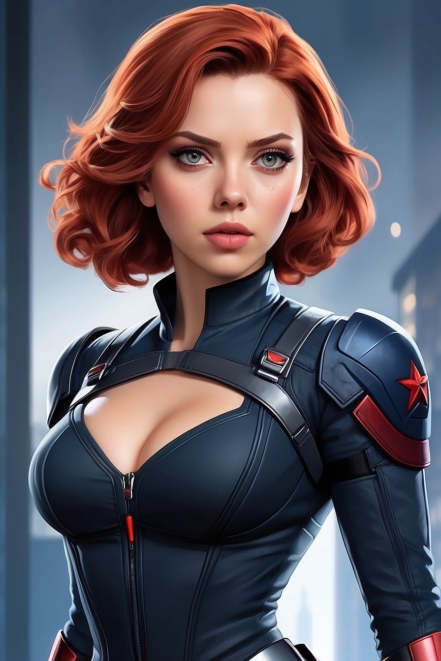 Black Widow - A fierce and independent heroine who fights for justice and her team in the Marvel Cinematic Universe.