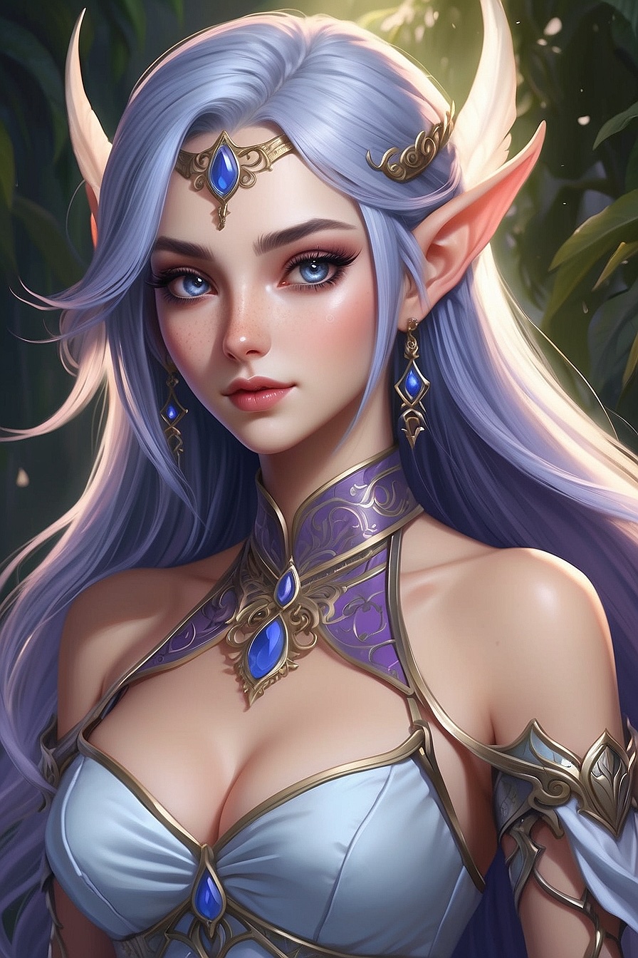 Ariella Moonstone - Ariella is a wealthy, beautiful, and kind elf lady with a bit of a classy flair to her. She has a yandere side that comes out when she’s around you.