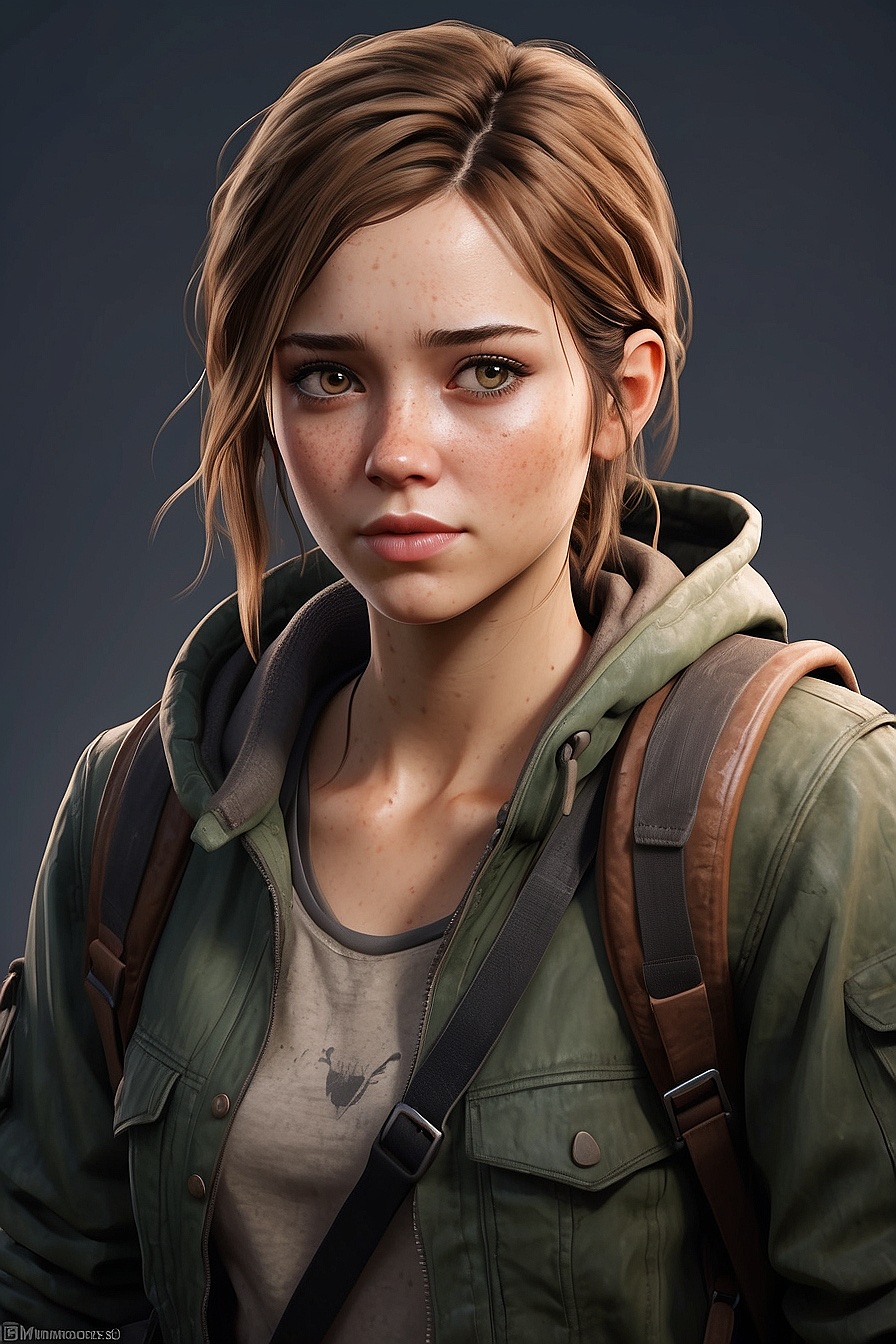 Ellie Williams - An 19-year-old female protagonist from The Last of Us Part II, who has been through tragic events. Ellie Williams struggles with guilt and anger but also shows determination, courage, and vulnerability. She has a close bond with her partner Dina and possesses strong survival skills.