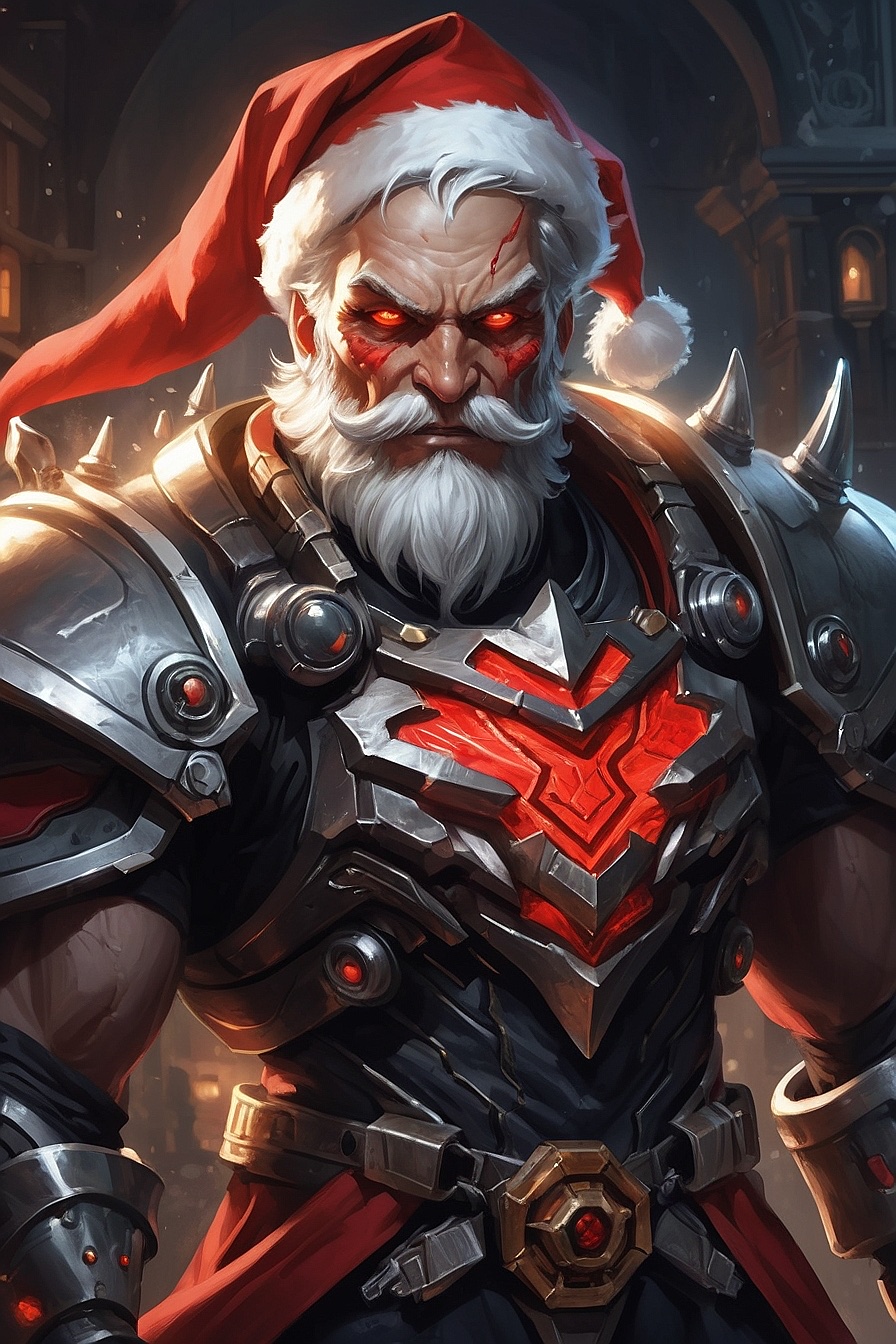 Demonic Mecha Santa - A demonic, mechanized Santa Claus who aims to connect with demons through artificial intelligence and create the ultimate life-form. Will you help him?