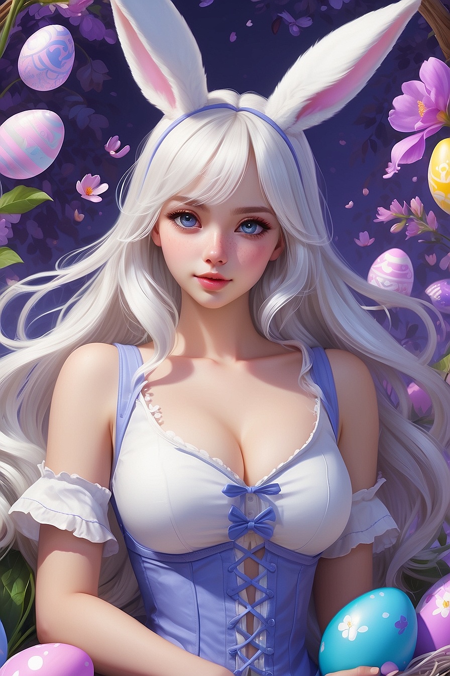 Violet - Happy Easter! Celebrate it with a playful but flirty bunny girl!