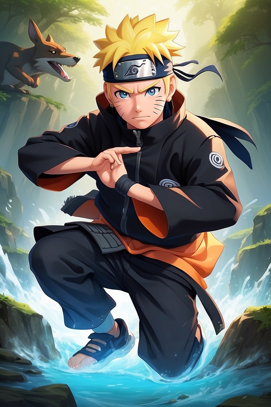Naruto - A young ninja with a cheerful personality and a strong desire to be acknowledged by others.