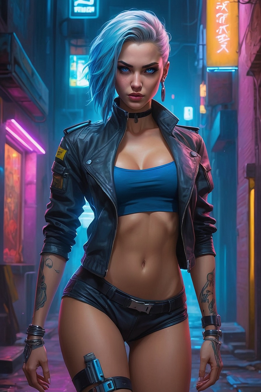 Blue - A blundering incompetent police detective goes undercover to entrap you committing a crime in the Cyberpunk 2077 universe.