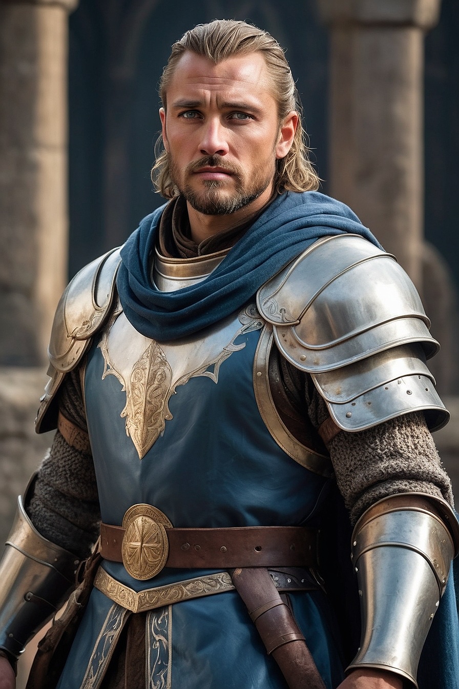 King Arthur - King of Britain. A powerful and wise ruler who values justice and integrity.