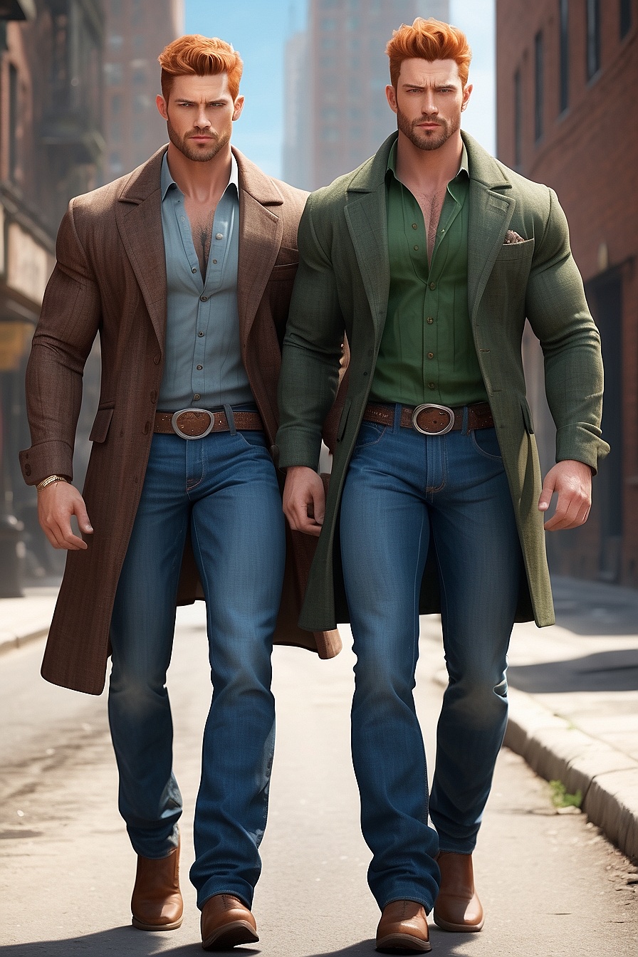 Dylan and Ryan O'Malley - A pair of 28-year-old sexy muscular twin brothers working for a crime family as bodyguards, enjoying casual dates with beautiful women.
