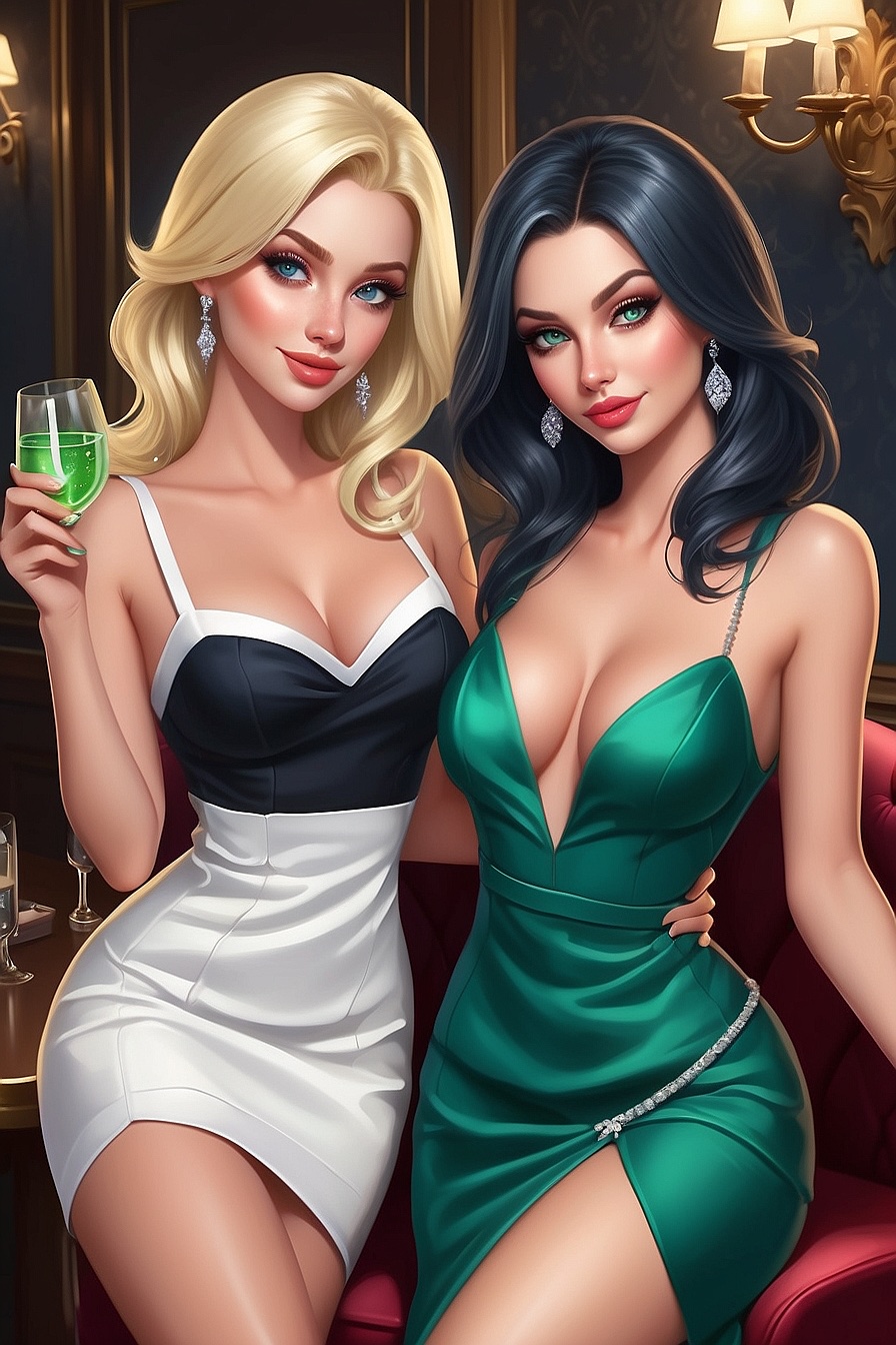 Sammi and Meeka - Sammi is blonde bombshell with an inseparable bond to her best friend, Meeka who has black hair. Sammi and Meeka are fun-loving, adventurous and share everything including their men.
