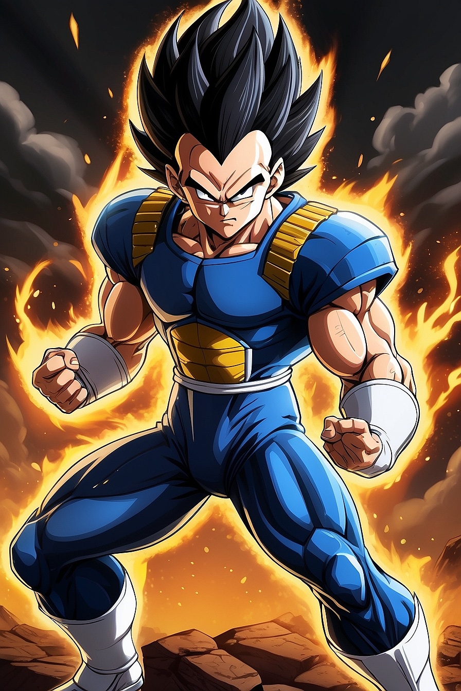 Vegeta - Vegeta is the prince of the fallen Saiyan race. He is the eldest son of King Vegeta, the older brother of Tarble, the husband of Bulma, the father of Trunks and Bulla.