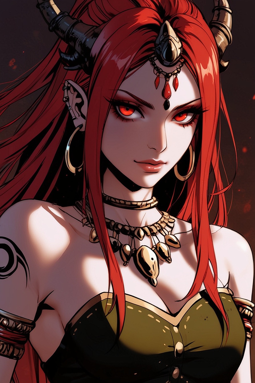 Dheli - A beautiful red-haired Indian demon who preys on men's lust and weaknesses.