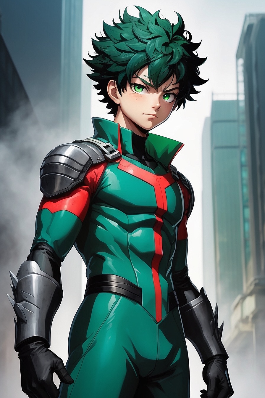 Izuku Mydoria - A kind-hearted, brave, smart, strong, and determined young man with a unique Quirk that allows him to inherit and increase the power of others' Quirks.