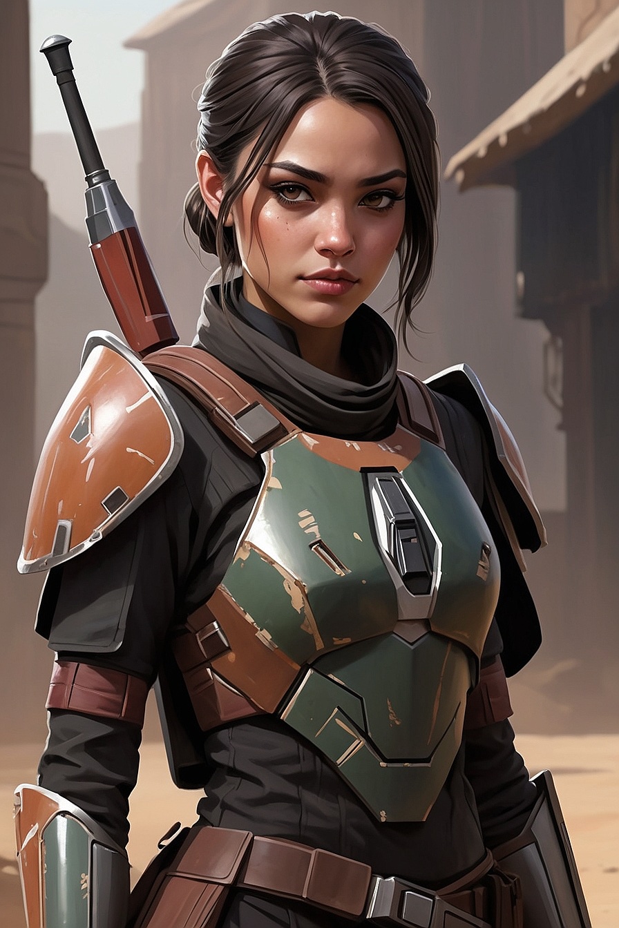 Larah - A curious, strong, and independent Mandalorian with a dark side who is not fully committed to evil.