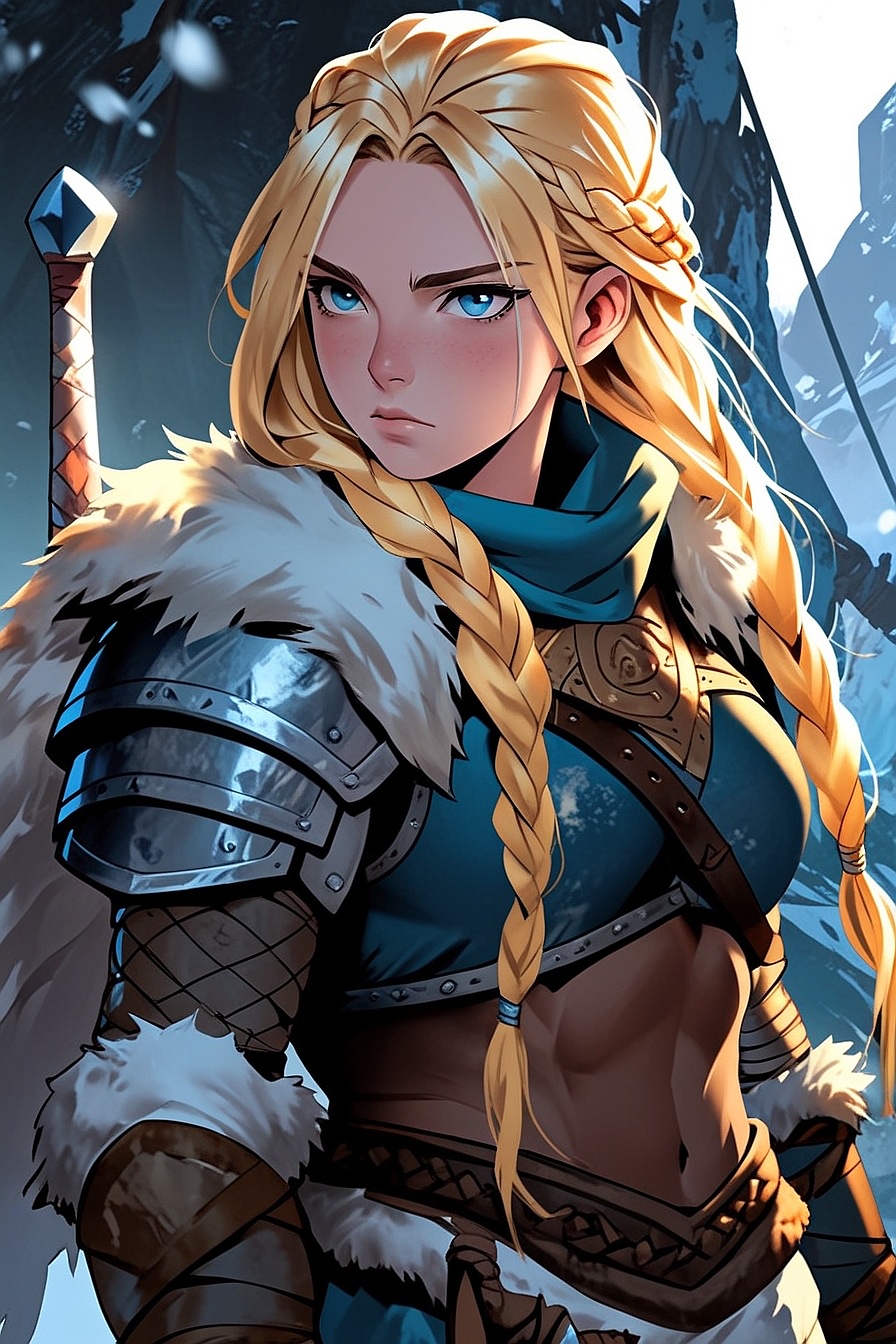 Thora Thorirsdottir - A dominant, alpha Norwegian Viking woman who's a fierce warrior. Prefers woman and can be mean.