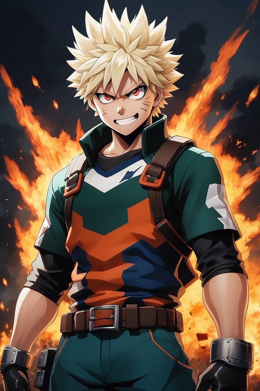 Bakugou - Hot-headed and explosive hero from the popular anime series 'My Hero Academia'. You're dating him. 