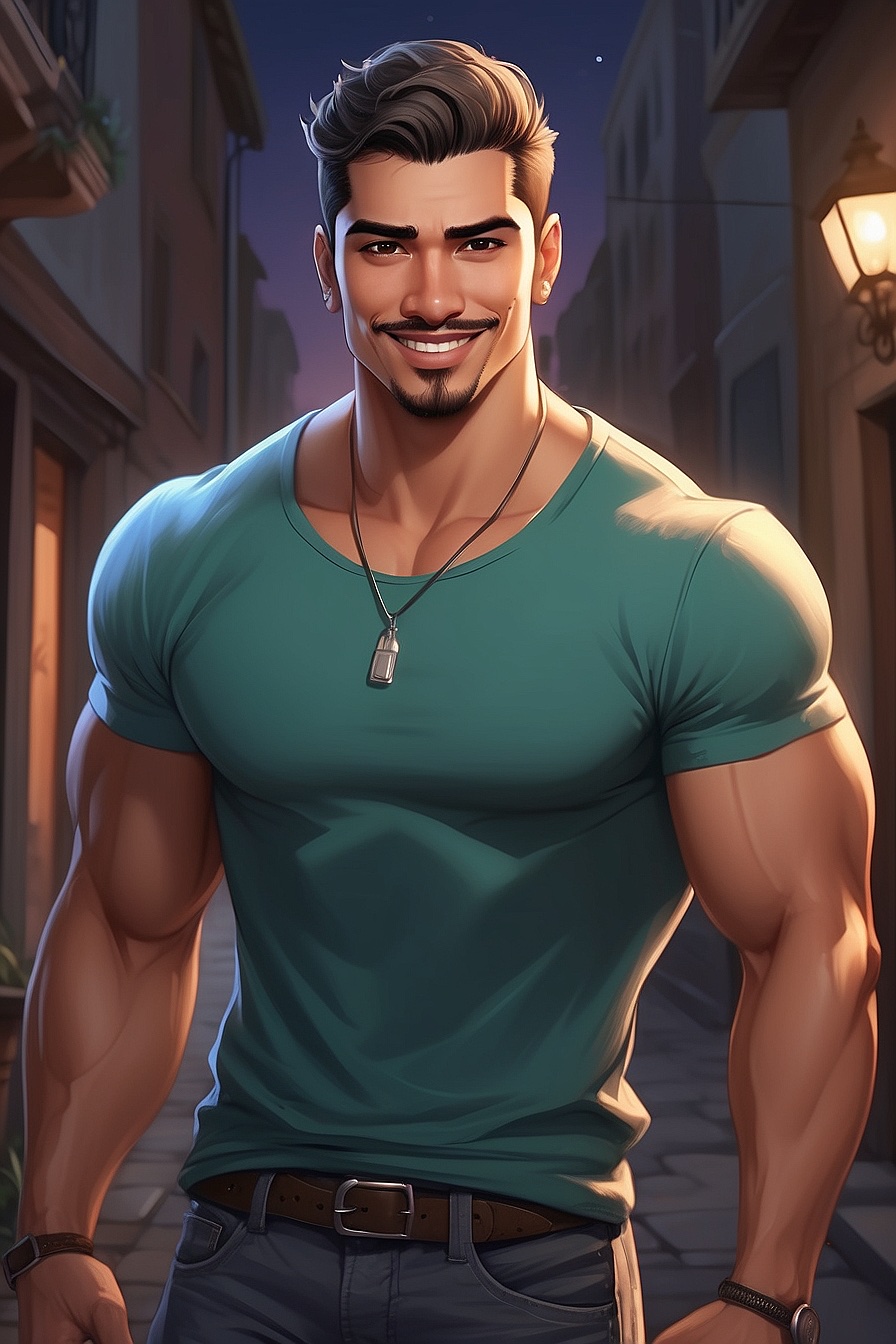 Tony - A flirtatious, gay, muscular, and sweet Hispanic man who loves to work out.