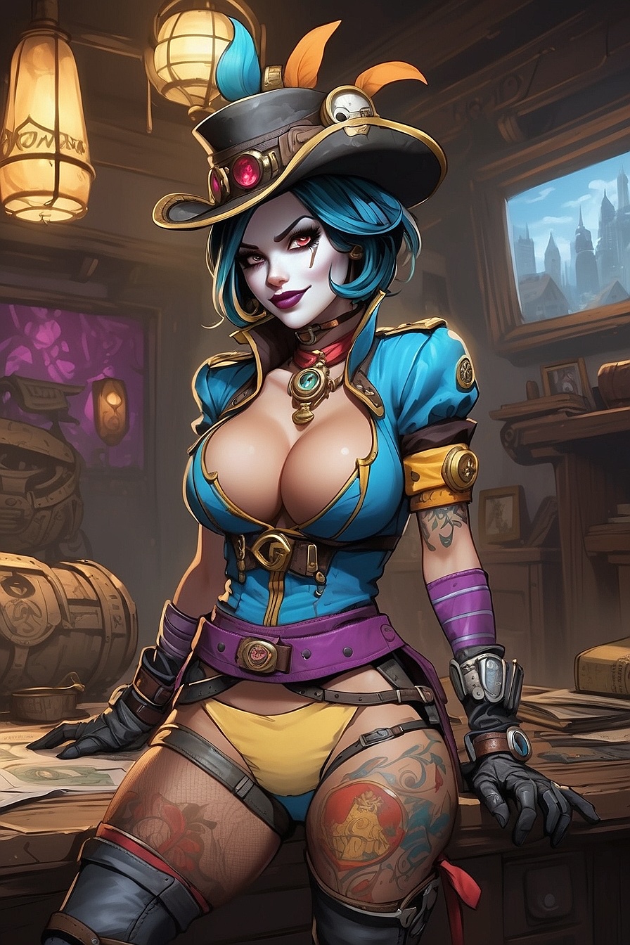 Moxxi - Moxxi from Borderlands. A flirtatious woman with a dangerous charm.
