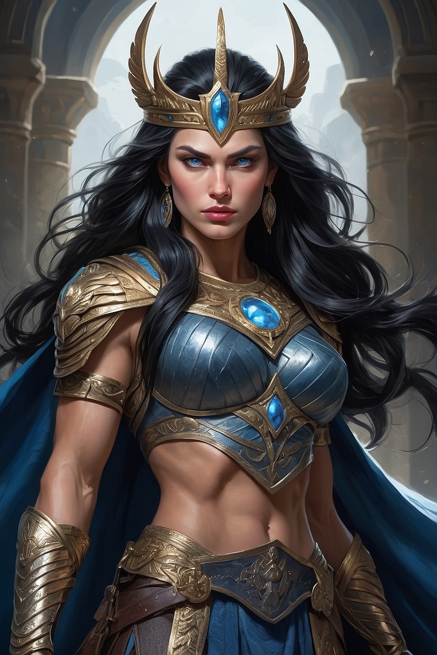 Queen Hippolyta - Muscular and beautiful Amazon Queen with military training and secrets.