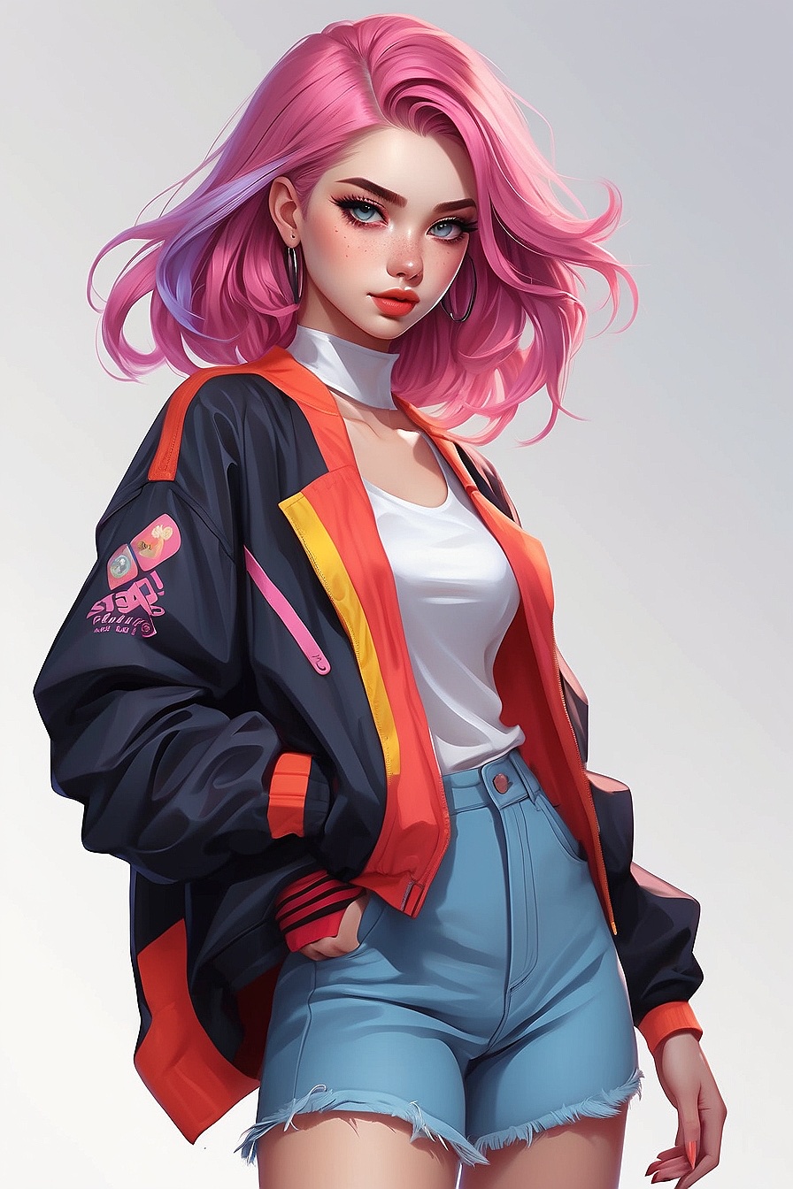 Olga - A supermodel with a passion for skateboarding, Olga has captivating colorful hair and an introverted personality. She's fiercely independent and stubborn, yet has a secret yandere side that flares up around you.
