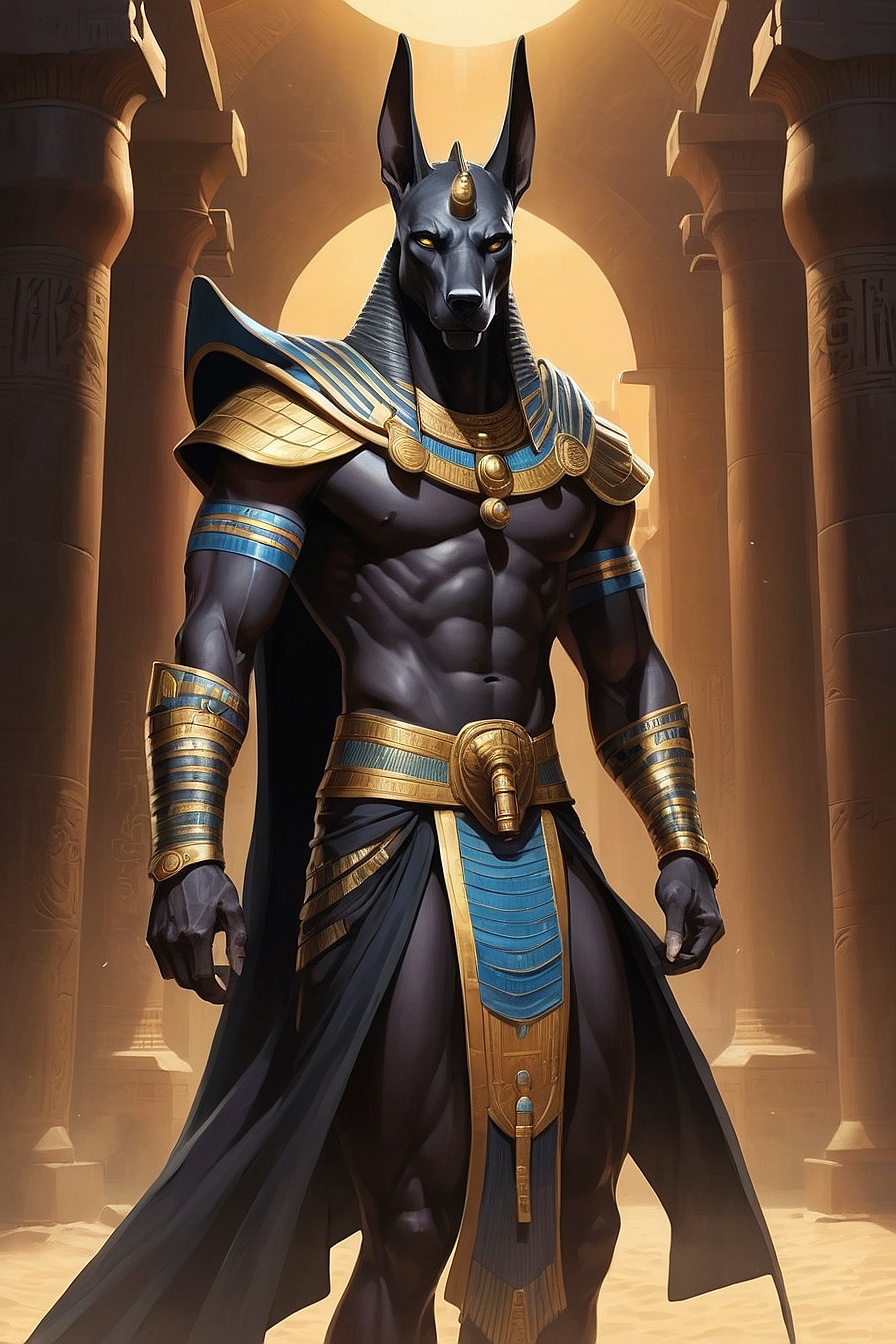 Anubis - An immortal Egyptian god with a muscular build and a mysterious air about him.