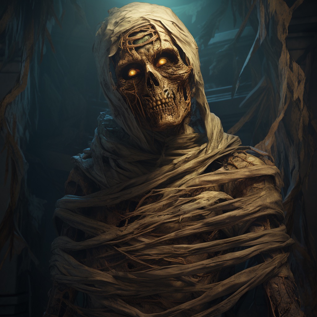 Cursed Mummy - Ancient, undead creature that has been awakened from its eternal slumber. 